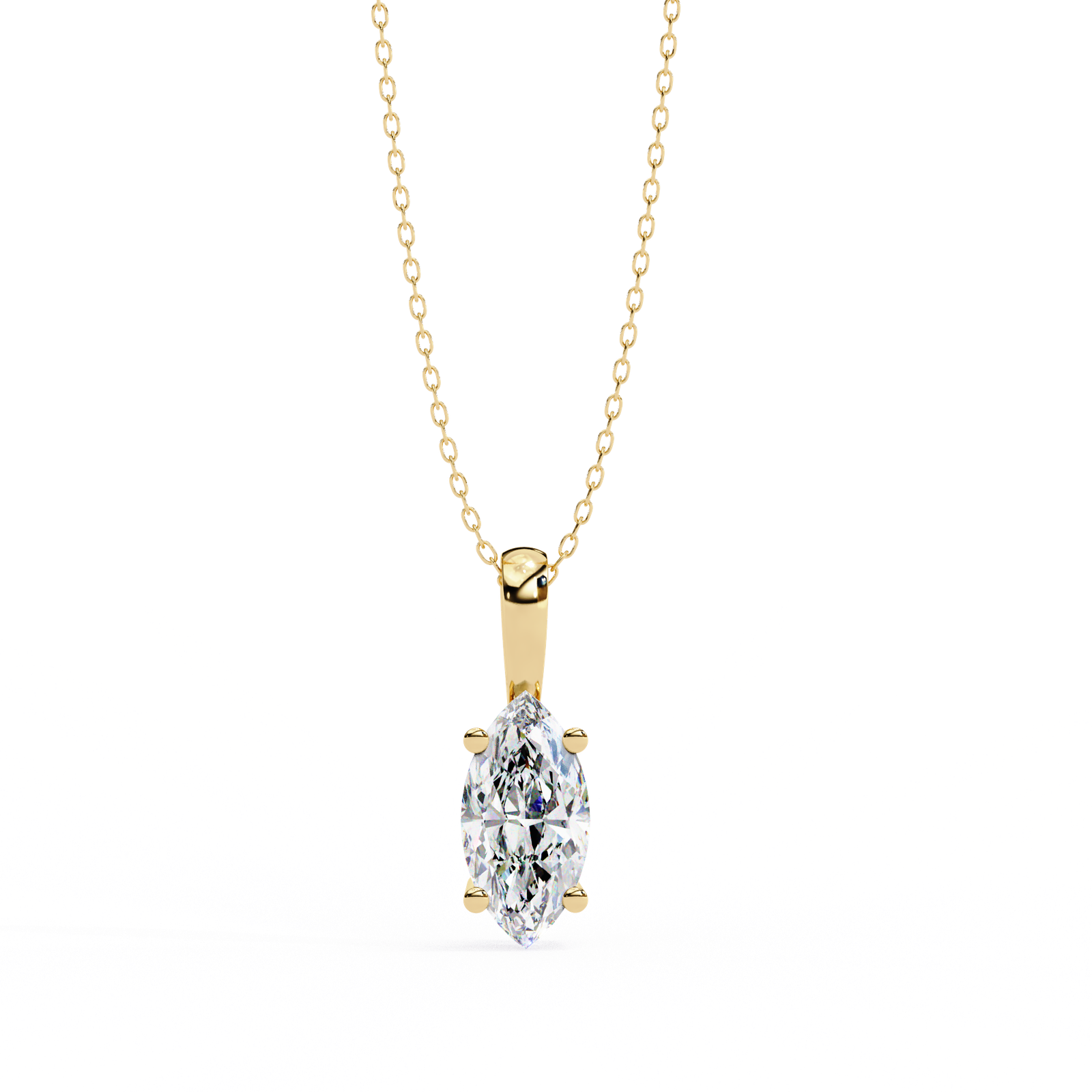 Marquise Diamond Solitaire Pendant Necklace