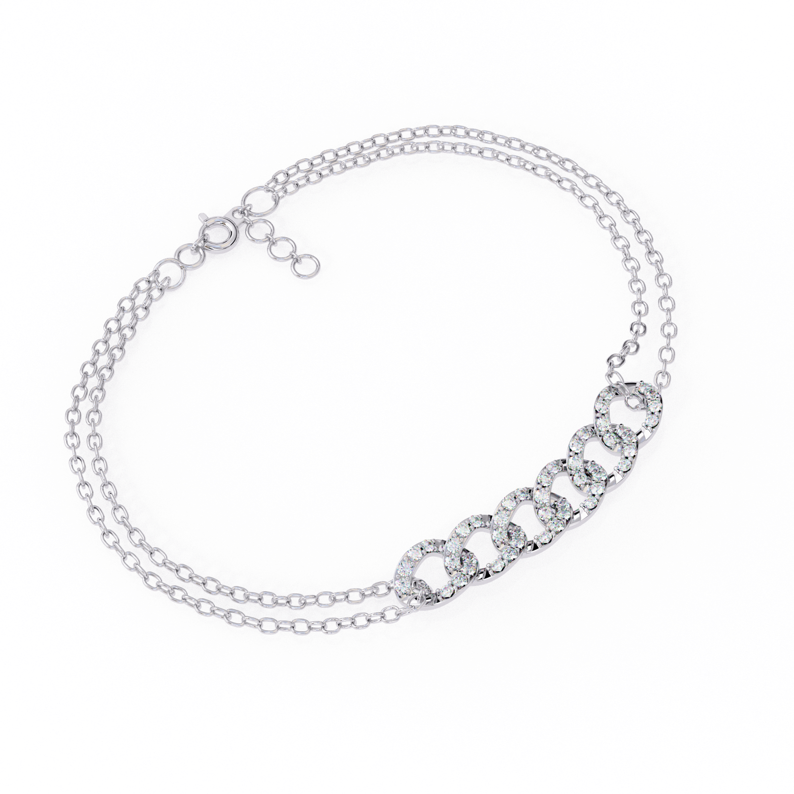 Diamond Interlocking Circle Bracelet