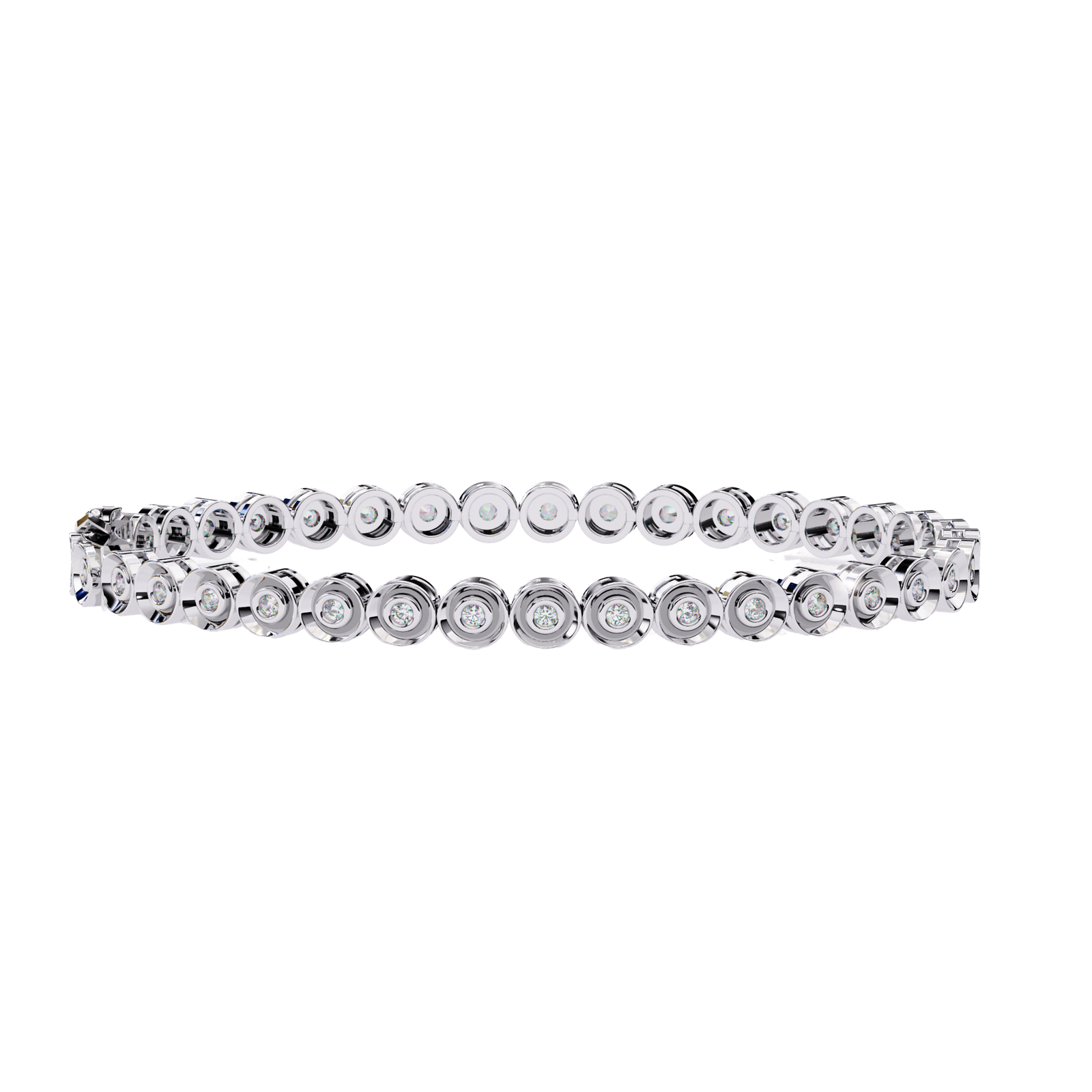 Modern Bezel-Set Diamond Bracelet
