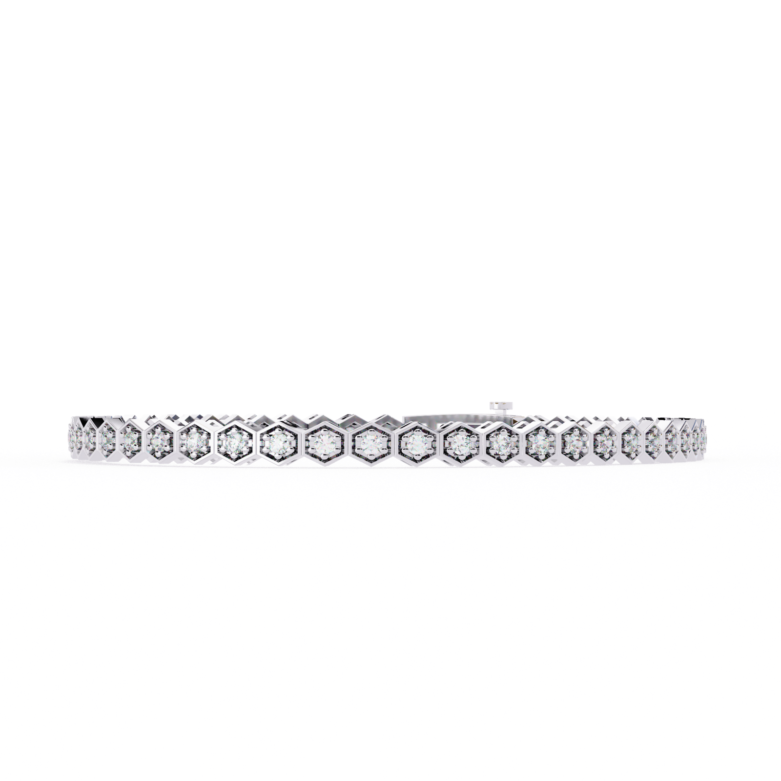 Hexagon Diamond Tennis Bracelet