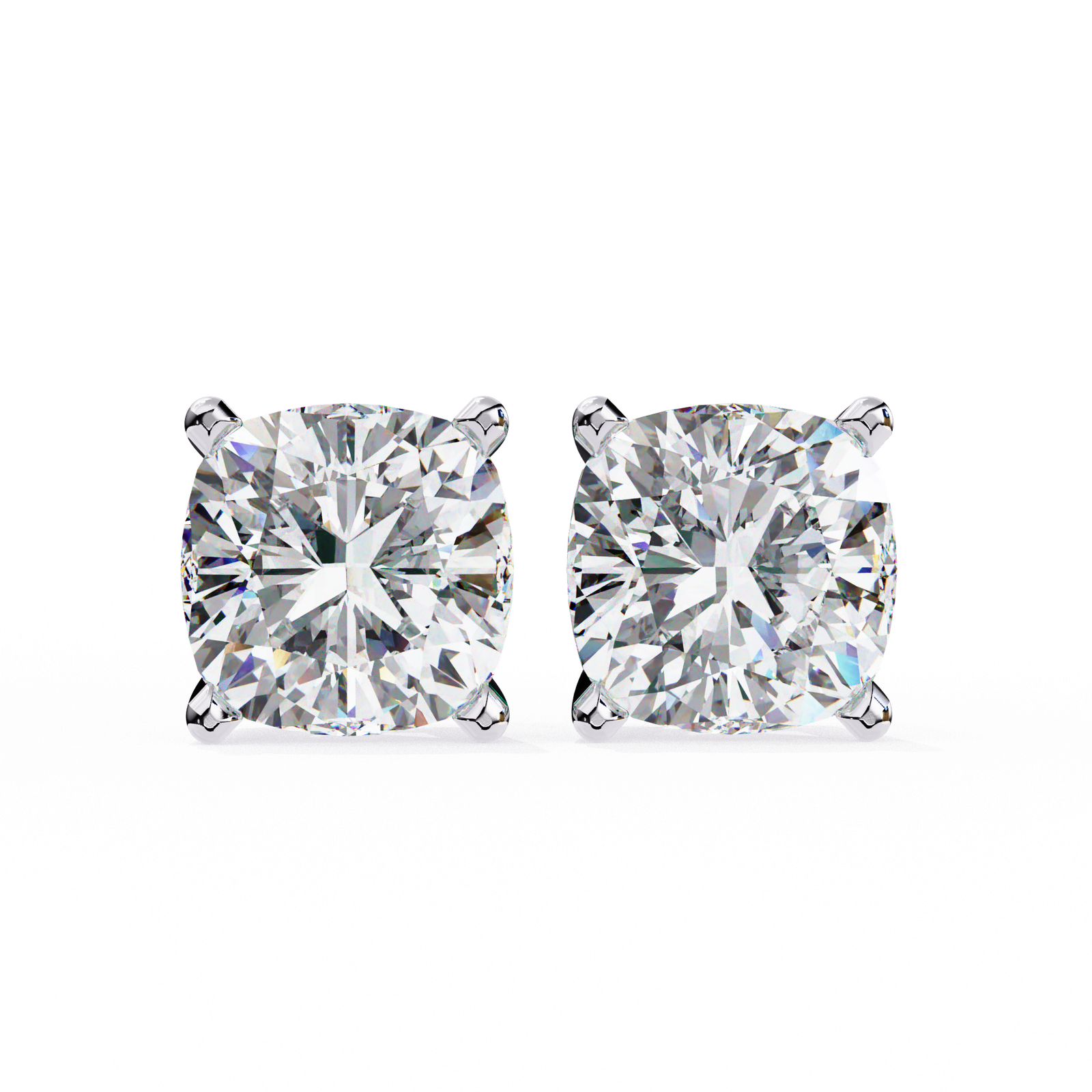 Cushion Cut Diamond Stud Earrings